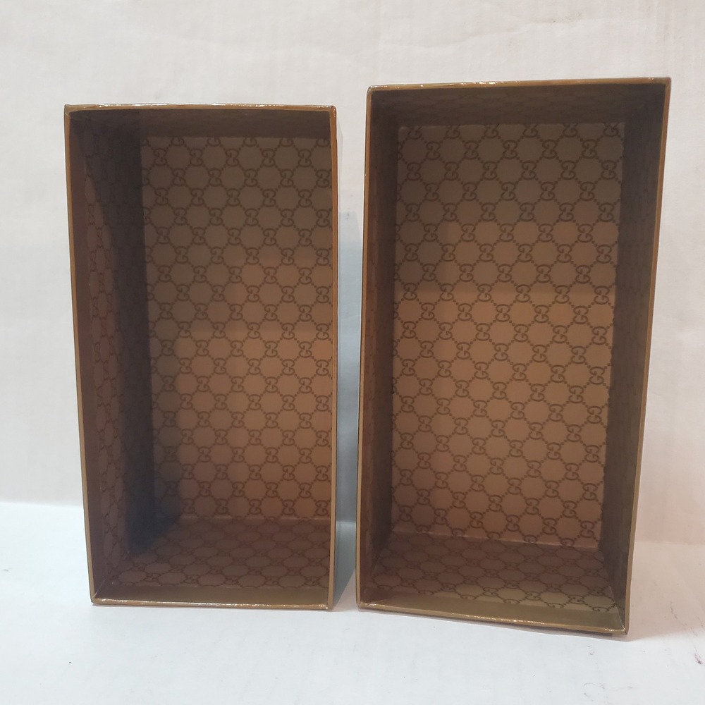 Gucci Brown Glossy Eyewear Sunglasses Storage Box GG Monogram Interior - Picture 8 of 10